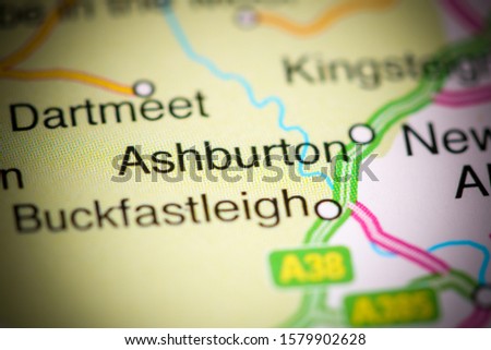 Ashburton. United Kingdom on a map