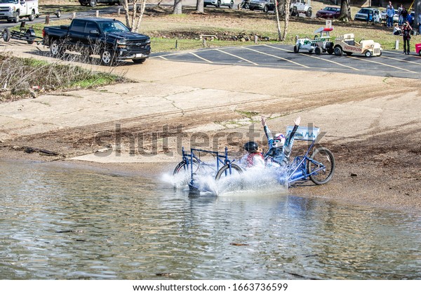 Ashdown, Arkansas - February 29, 2020 -
Yarborough Cup race of home made floating cars
