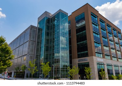 ASHEVILLE, NC, USA-10 JUNE 18:  Buncombe County Health & Human Services Building in downtown Asheville.