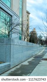 Asheville, North Carolina, USA-December 15, 2017: Scenes From Asheville, North Carolina And The Omni Grove Park Inn. Travel, Tourism. Taken During The Winter Season, Holiday Decorations, Gingerbread.