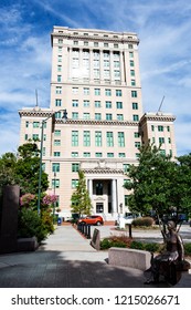 Asheville, North Carolina/USA-September 6, 2018:  The Buncombe County Courthouse in downtown Asheville.