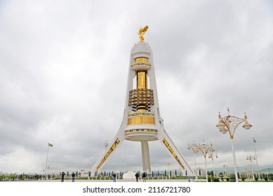 Ashgabat, Turkmenistan - April 22, 2019: The Monument Of Neutrality 