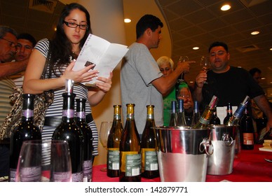 ASHKELON, ISR - MAR 24:Wine Tasting At Ashkelon Wine Festival On Mar 24 2008.Annual Wine Consumption Among Israelis Averages 4.6 Liters Of Wine Per Person, Similar To Hungary Or Argentina