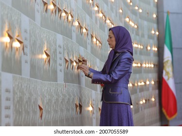 Ashraf 3, Albania, July 12, 2021 – The Free Iran World Summit 2021 Held With Thousands Of Members Of Iranian Opposition Movement MEK. Maryam Rajavi, President-elect Of NCRI, Addressed The Event.