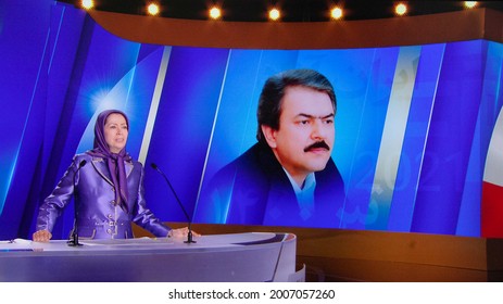 Ashraf 3, Albania, July 12, 2021 – The Free Iran World Summit 2021 Held With Thousands Of Members Of Iranian Opposition Movement MEK. Maryam Rajavi, President-elect Of NCRI, Addressed The Event.