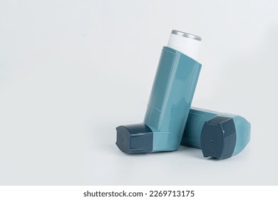 Ashtma inhaler isolated on white background. - Shutterstock ID 2269713175