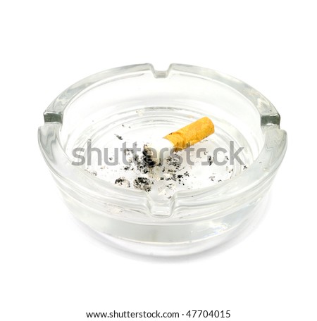 ashtray with butt