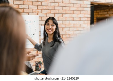 Asia businessmen and businesswomen meeting brainstorming ideas conducting business presentation project colleagues working together plan success strategy enjoy teamwork in small modern office. - Powered by Shutterstock