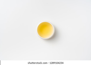Asia culture and design concept - fresh taiwan oolong tea and cup