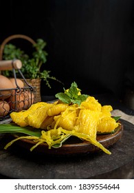 Asia Homemade Kuih. Especially East Cost Of Malaysia. Soft Focus Kuih Jala Mas. Made From Egg Yolk And Sugar. Sweet And Tasty. So Delicious Eat With Tea At Evening.