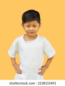 Asia Kid Confident Keeping Hands On Hips.