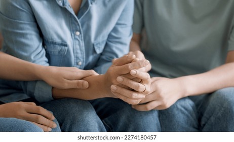Asia people adult child help middle aged old mom crying grief loss tired hold hand stress relief talk with love care at home. Young woman listen to older mum pain sad worry lost in life crisis issues. - Shutterstock ID 2274180457