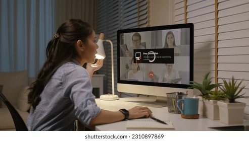 Asia people young woman stress angry bored upset in wifi cut out worry work at home issue video call talk with unreliable low poor loss signal speed or error fail load buffer bad slow internet outage. - Powered by Shutterstock