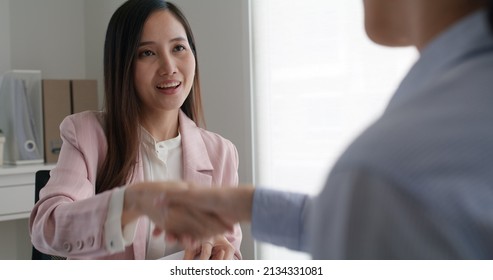 Asia Startup SME Woman People Happy Smile Talking In Wealth Service Plan Advice Deal, Home Loan Will At Lawyer Desk Sale Office. HR Job Consult Sign In Legal Paper. Bank Trust In Trader Tax Agent.