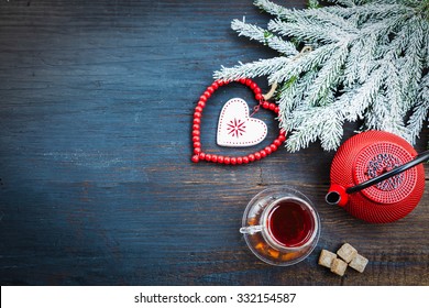 Asialainen Christmas Tea, Top View, Vintage