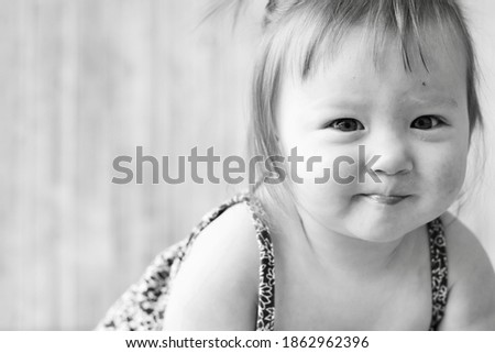 Similar – Image, Stock Photo grin tooth gap girl cute