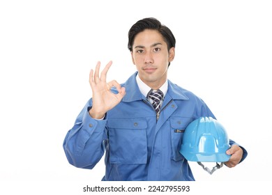 asian architect in white background - Shutterstock ID 2242795593