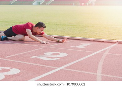 Asian Athletes Sport Man Falls Down Stock Photo (Edit Now) 1079838002