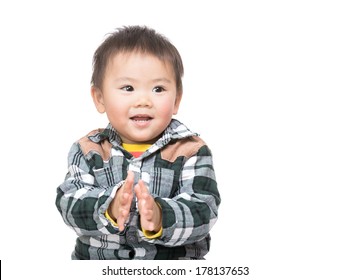 Asian Baby Boy Clapping Hand