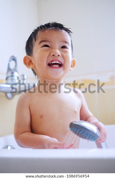 Asian Baby Boy Having Shower Stock Photo Edit Now 1086956954