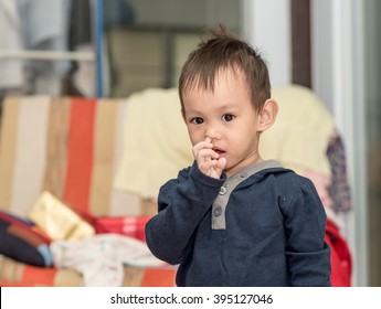 Asian Baby Boy Picking His Nose