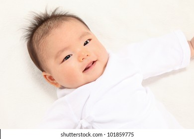 Asian Baby Boy White Background