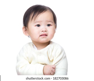 Asian Baby Girl Feeling Sad