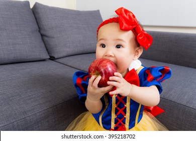 Asian Baby Girl With Halloween Party Dressing