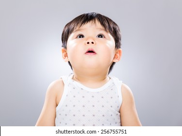 Asian Baby Looking Up