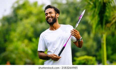 Asian Badminton Player With Smile