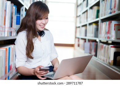 Young Collage Student Using Computer Mobile Stock Photo 1931532494 ...