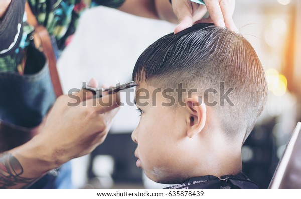 Asian Boy Doing Hair Cutting Barber Stock Photo (Edit Now