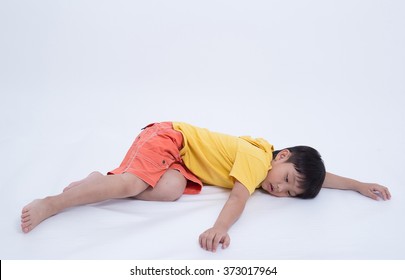 Asian Boy Exhausted Fainting Sleep Coma