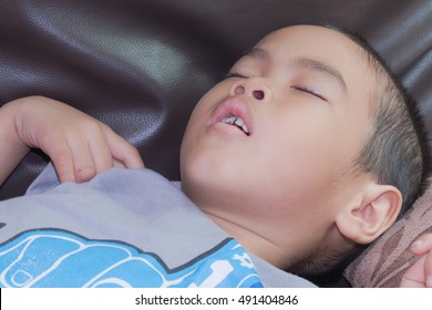 Asian Boy Had Trouble Breathing And Snoring Concepts
