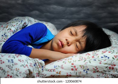 Asian Boy With Sleeping Disorder ( Bad Dream )