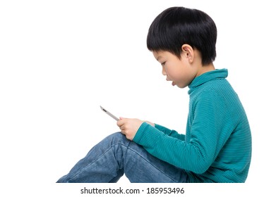 Asian Boy Using Tablet Computer