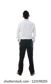 Asian Business Man Back View