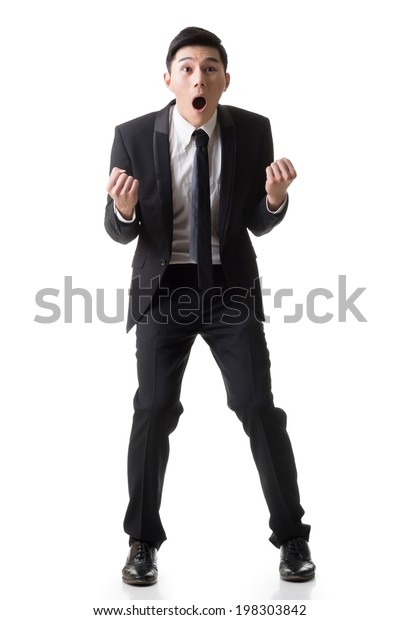 Asian Business Surprised Outrageously Funny Pose Stock Photo Edit