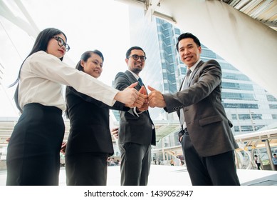 Asian business teamwork, Successful team of young perspective bu