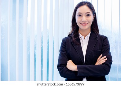 Asian Business Women And Group Using Notebook For Meeting And Business Women Smiling Happy For Working 