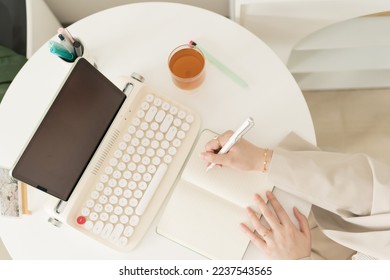 asian business and writer woman writing new her idea on book - Shutterstock ID 2237543565
