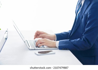 Asian Businessman Working At A Office, No Face