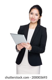 Asian businesswoman use tablet - Shutterstock ID 200003693