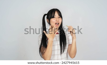 asian cute woman expression of spiciness