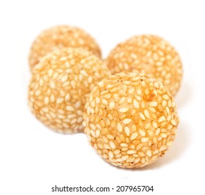 Asian Dessert, Sesame Balls On White