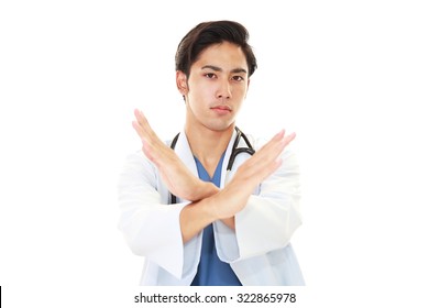 Asian doctor shows the sign of prohibition