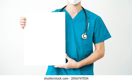 Asian Doctor With White Board, No Face