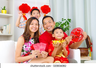 Asian Family Celebrate Chinese New Year