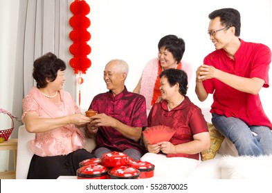 Asian Family Celebrate Chinese New Year