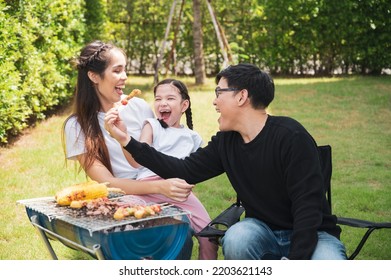 Asian Family Having Barbecue Party Home Stock Photo 2203621143 ...